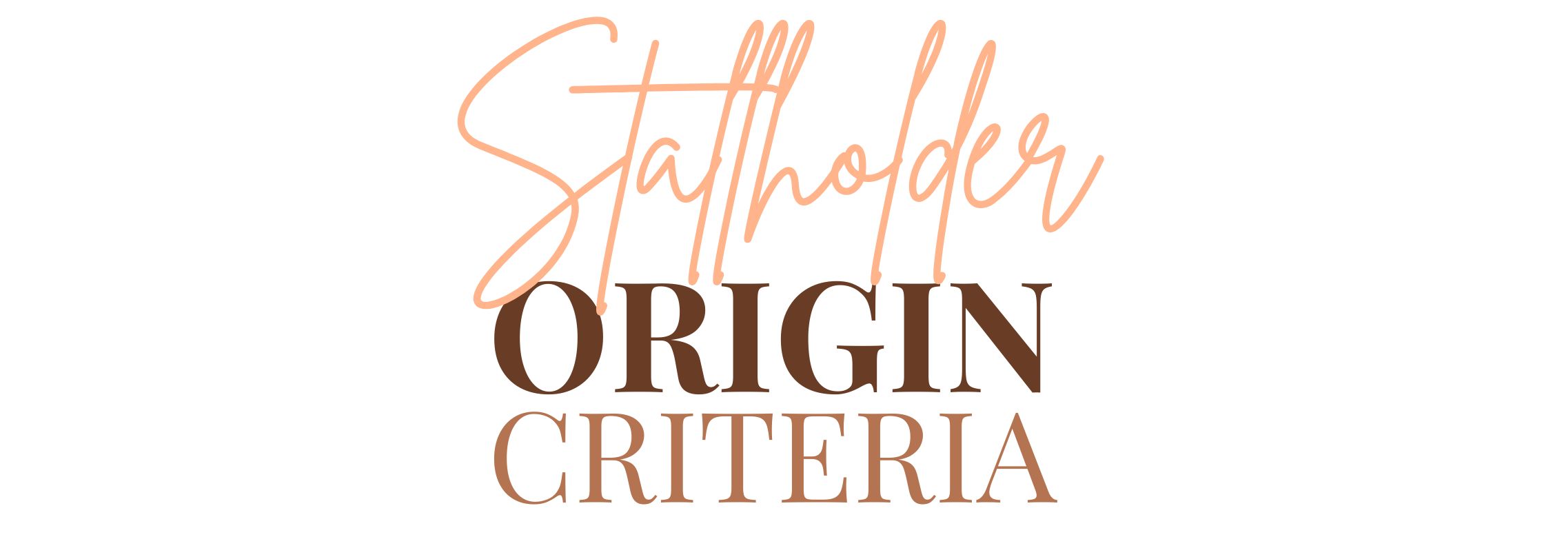 Stallholder origin criteria 